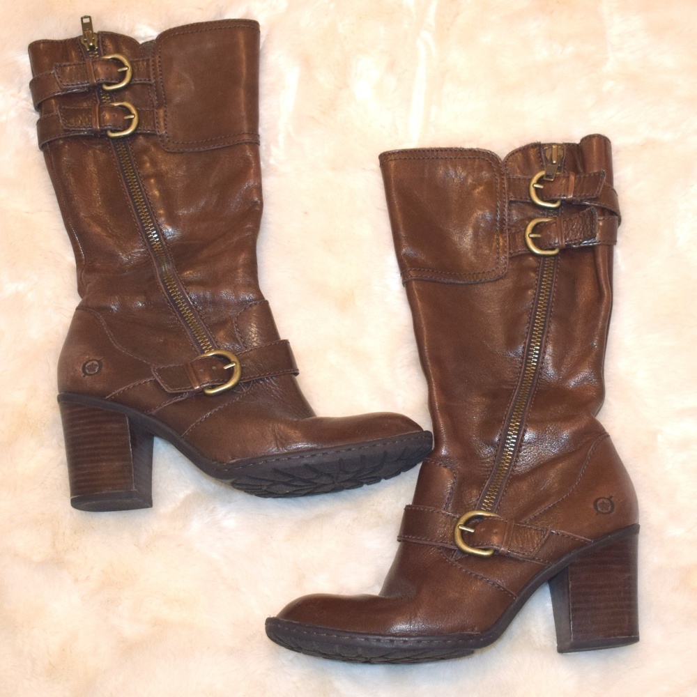Born Treddy Walnut Brown Boots 7.5
